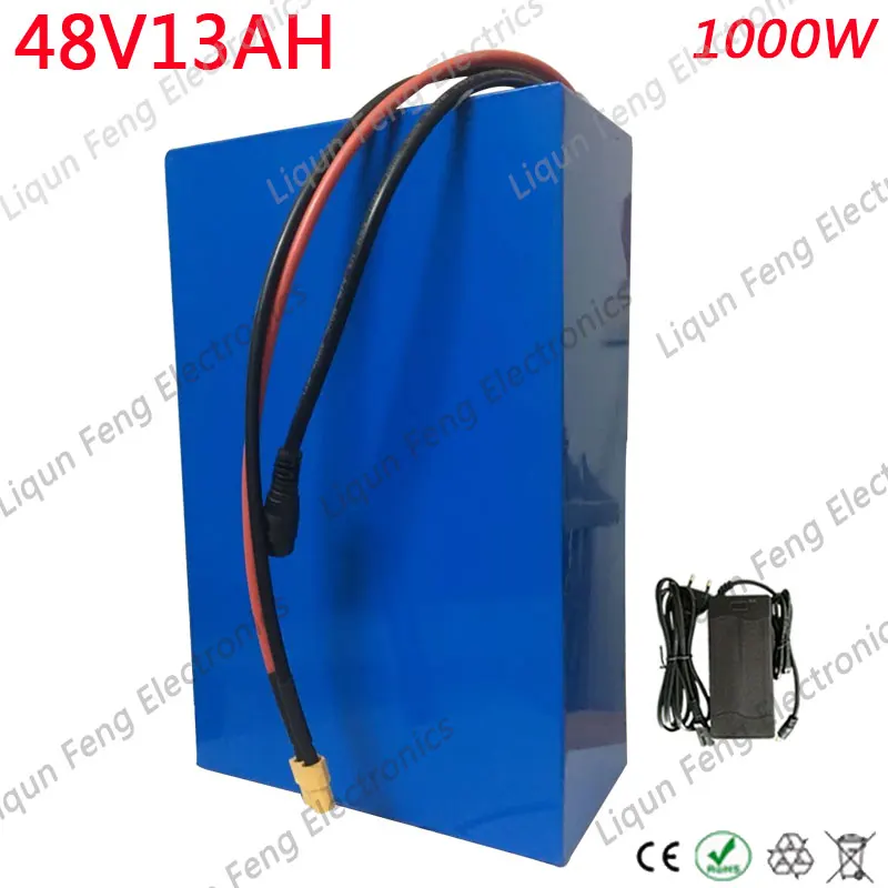 

High Power 750W 1000W Electric Bike Battery Pack 48V 13AH 48 V E-Scooter Li-ion Battery 13AH With 30A BMS 2A Charger Free Tax