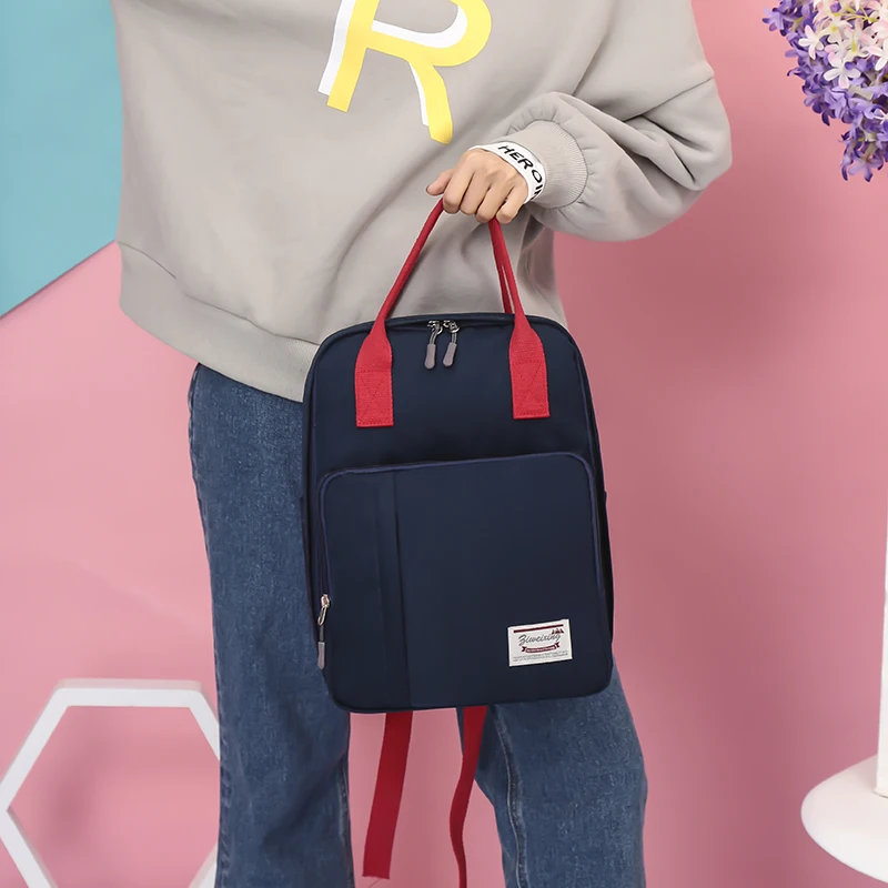 Популярный брендовый рюкзак для женщин, школьные сумки для колледжа, студенческий водонепроницаемый Оксфорд Модный Большой Вместительный однотонный рюкзак