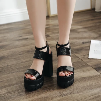 

GBHHYNLH Platform Women Sandals Summer High Heels Open Toe pumps thick bottom sandals Ankle Strap Ladies Party Sandals LJA384