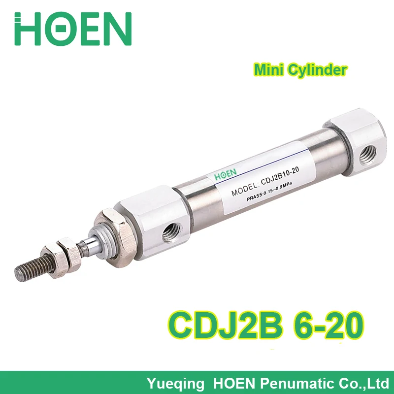 

Double Action 1pc SMC Type Mini Air Cylinder CDJ2B6-20 Bore 6mm Stroke 20mm Model CDJ2B6*20 6X20 6*20