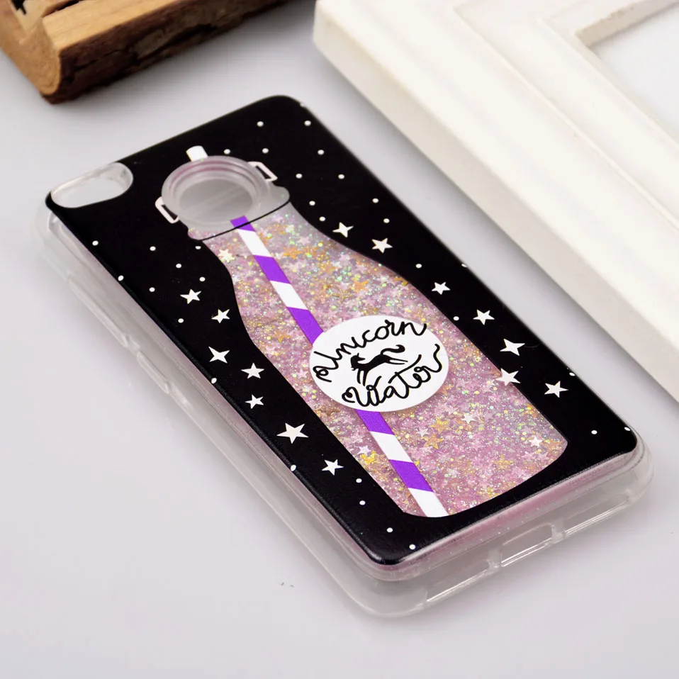 Reaoom for Xiaomi Redmi 4X Case Glitter Dynamic Liquid Colorful Star Quicksand Cute Bottle Unicorn Cover for Xiaomi Redmi 4x     (3)
