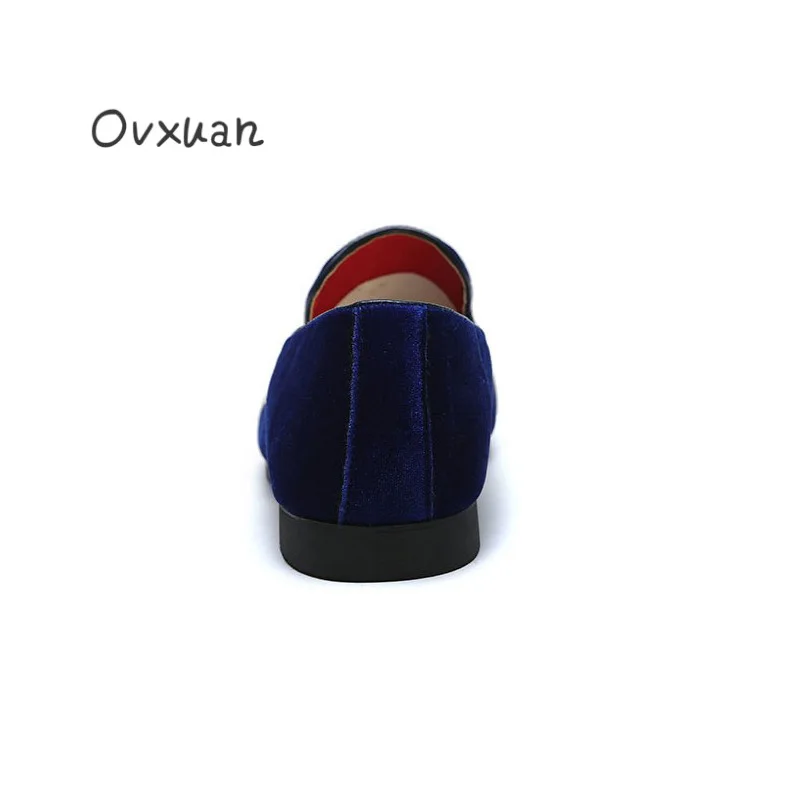 Em Deslizamento Homem Ocasional Apartamentos Metal Sapatos Tigre Preto Moda Noiva Do Veludo Homens Mocassins Vestido Cara Ouro De vermelho Fivela azul Festa Ovxuan wXxqg0Pfy