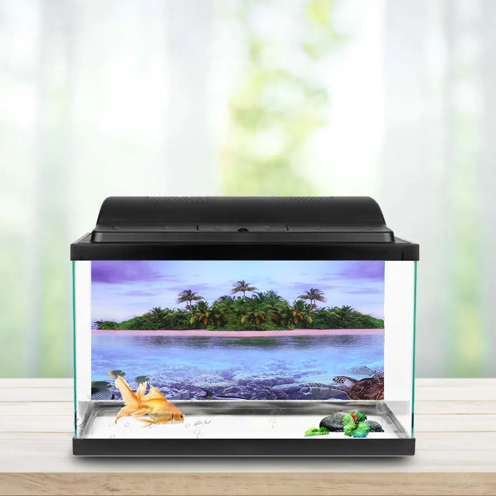 3D эффект клей кокосовое дерево пляжный плакат для аквариума украшения аквариума водного пейзажа украшения аквариума