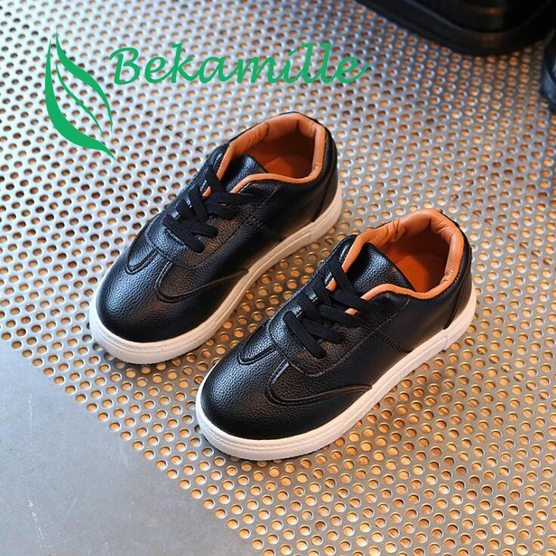 Bekamille/весенне-Осенняя детская обувь для отдыха; модные детские однотонные кроссовки для мальчиков и девочек; Детская уличная спортивная обувь для бега