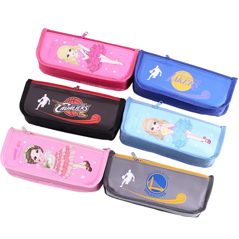 

New creative double-layer pen bag fashion simple multi-functional stationery canvas bag fresh pencil case