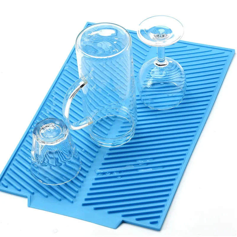 

Silicone Gel Dish Drainer Tray Waterproof Sink Drying Plate Worktop Drain Rack Organizer Kitchenware Cutlery Drying Dishes