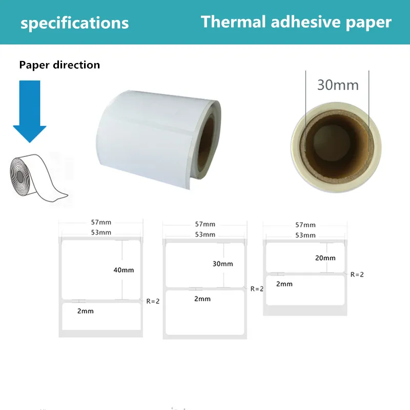 Термальная наклейка из бумаги шириной 57 мм* высота 30 мм наклейка этикетка 100 листов/рулонов печать штрих-кода бумаги 20 рулонов