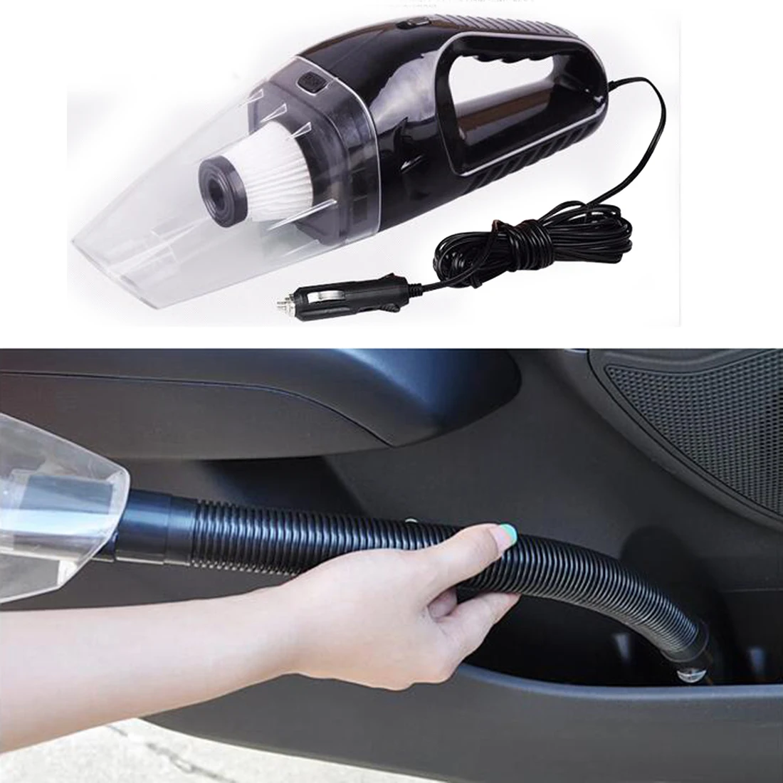 Dewtreetali Mini Car Vacuum Cleaner Wet And Dry Dual-Use With Power 120W 12V Super Absorb Car Waste Car Accessory