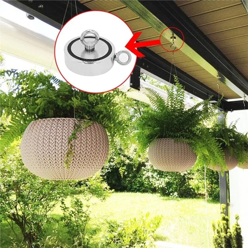 

Salvage Magnet Strong Magnetic Double Sides 80/120kg Hanging Ring for Underwater LAD-sale