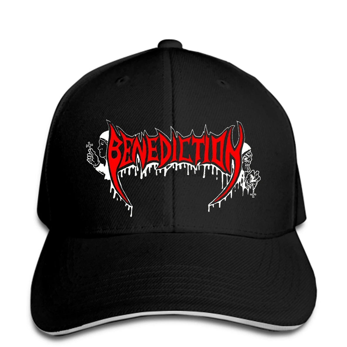 

Baseball cap New Benediction Band Death Metal Band Logo Men's Black Hat Peaked cap