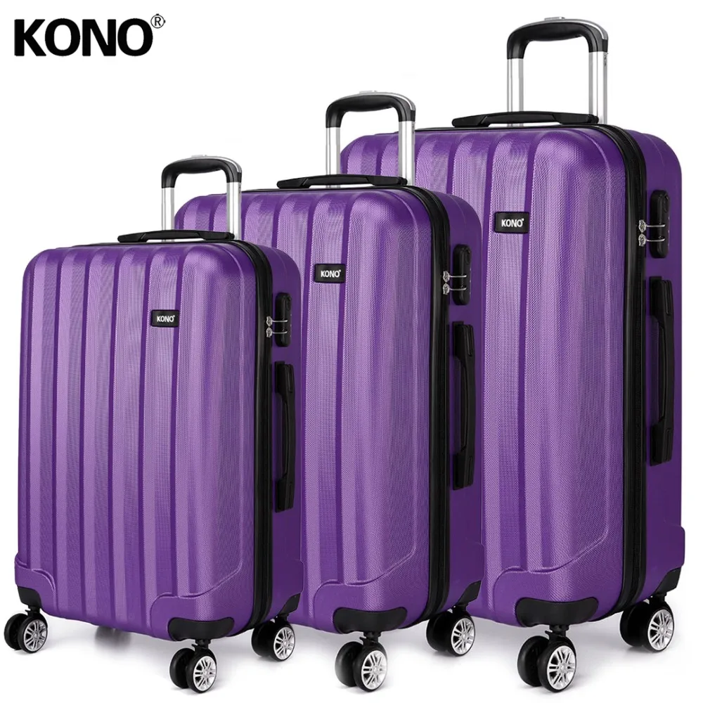

KONO Suitcase Rolling Luggage Carry-ons Hand Trolley Case Travel Bags 4 Wheels Spinner Hardside ABS 20 24 28 Inch Set YD1773L