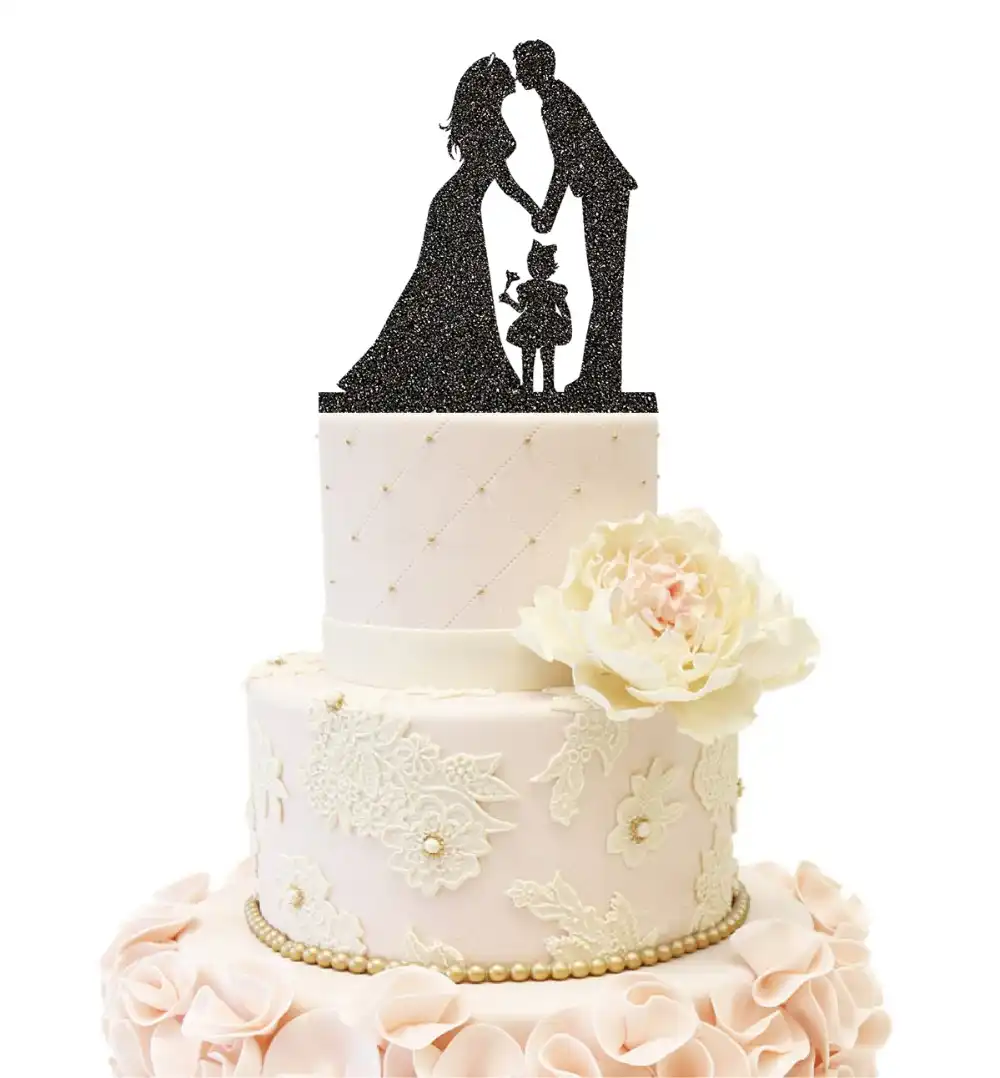 Family Anniversary Wedding Cake Topper With One Girl Cakes