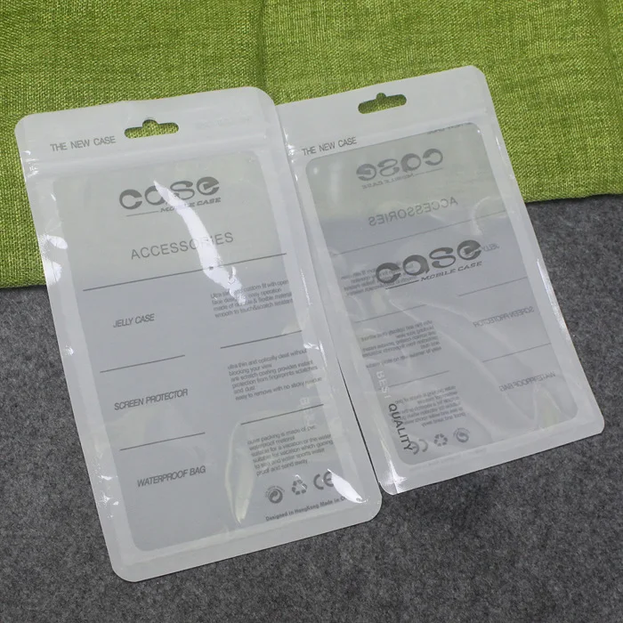 

New Mobile Phone Case Cover Storage Retail Packaging Bags for iPhone 4 4S 5 5S 6 Plastic Ziplock Poly Packs White 100Pcs/Lot