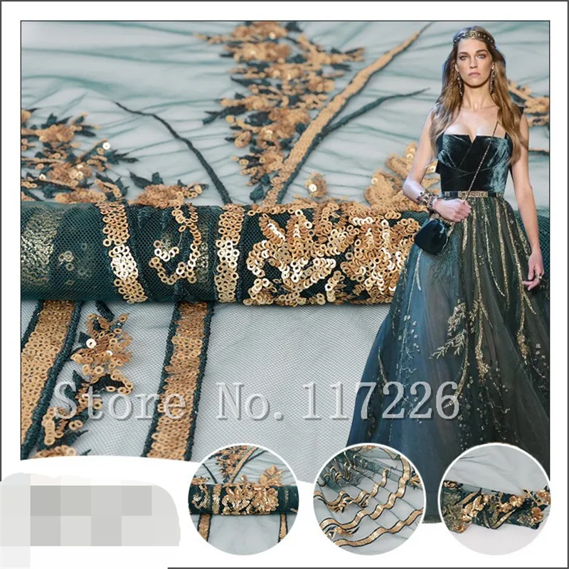 

Fashion sequins lace fabric JRB-19120 for wedding dress french net lace fabric for nice dress
