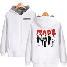 K-pop Quente Grossa Camisola BIGBANG FEITO Kpop Hoodies Zíper Inverno Roupas femininas Cap Dos Desenhos Animados com Capuz oversized com capuz 4xl(China)