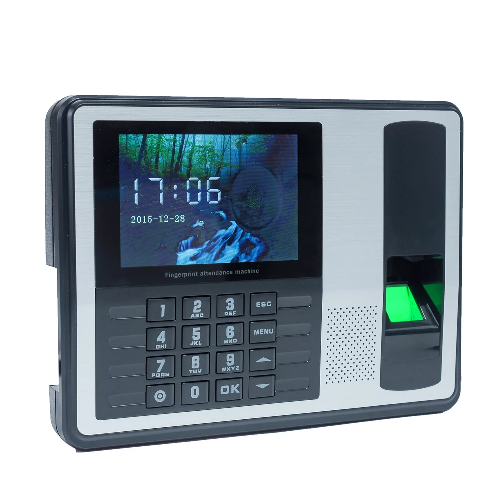 Биометрический отпечаток пальца машина для регистрации паролей работник проверка-в рекордер " в TFT ЖК-экран DC 5 V часы-Регистратор посещений