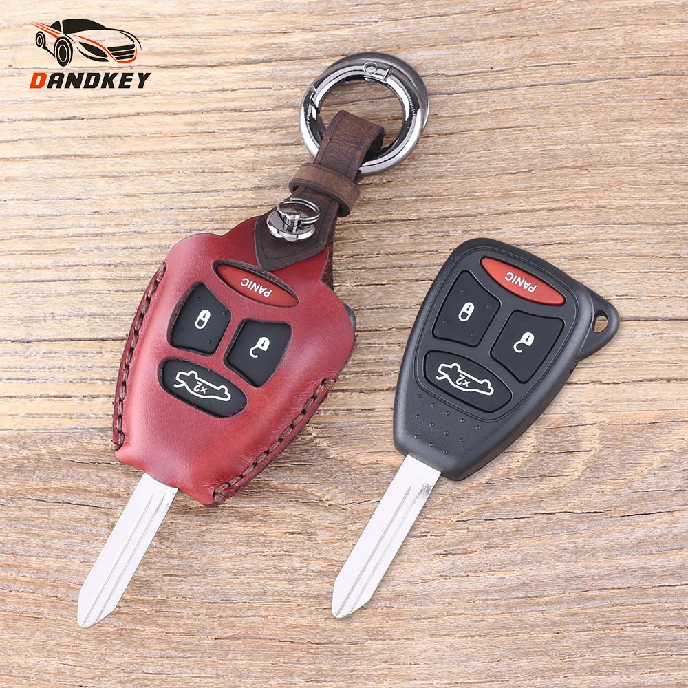 DANDKEY New Genuine Leather Protector Key Case Shell Cover For Chrysler 300 Aspen Dodge Dakota Durango Jeep Grand 3+1 Buttons | Автомобили