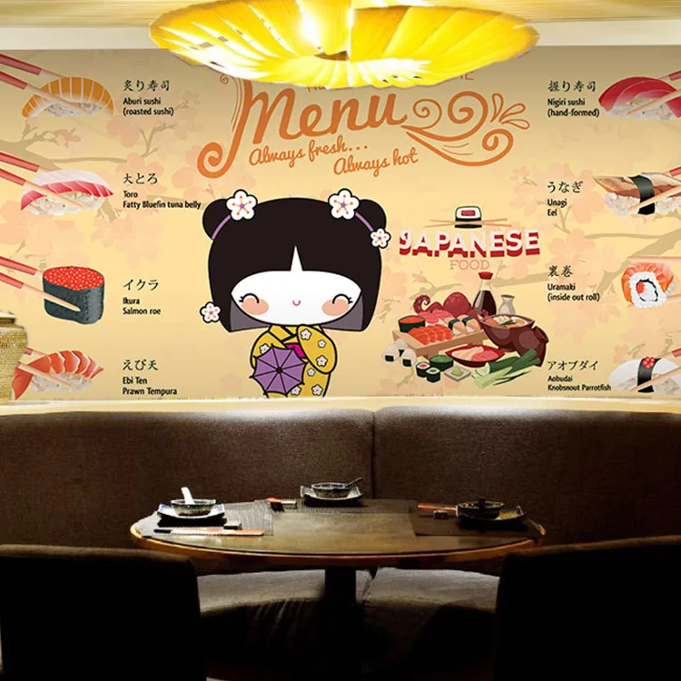 Пользовательские размеры фото 3D суши напитки Фреска Ресторан Снэк бар фон стены кофе Дом Кухня Чайный домик обои