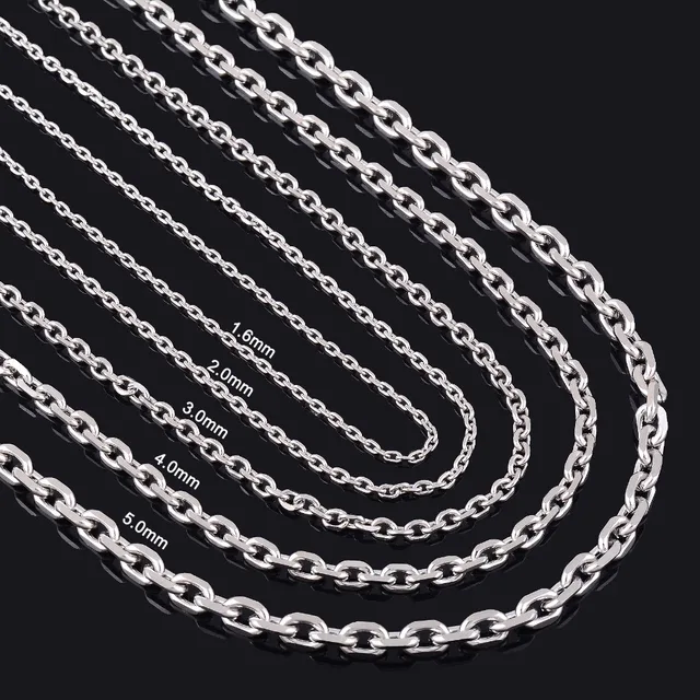 Width 1.6mm/2mm/2.4mm/3mm/4mm/5mm Stainless Steel Rolo Chain High Quality Link Necklace Chainin