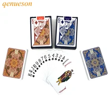 New Hot pattern Baccarat Texas Hold'em PVC Plastic Playing Cards Waterproof Poker Card Board Bridge Game 2.28*3.46 inch qenueson