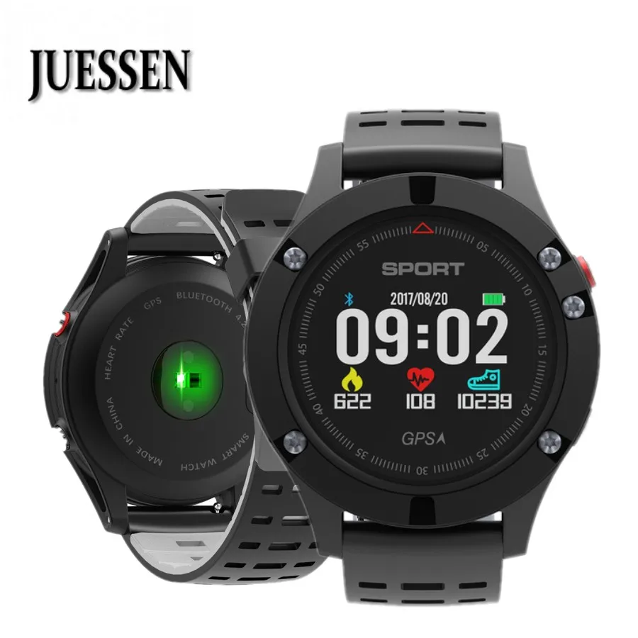 

JUESSEN F5 Sports Smart Watch GPS Heart Rate Monitor Waterproof Altimeter Barometer Bluetooth Brim Clock for iOS Android