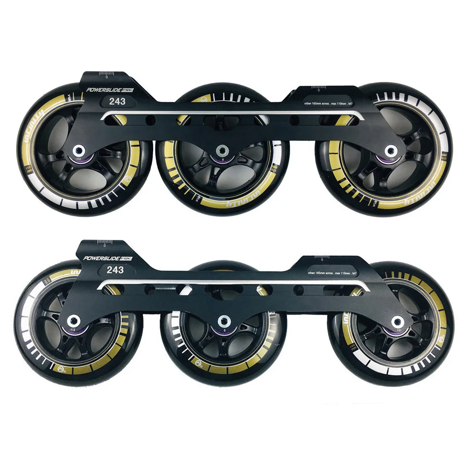 Powerslide скоростные роликовые коньки 3*110 мм рамки 243 мм с 100 мм или 110 мм колеса для 165 мм расстояние патины база