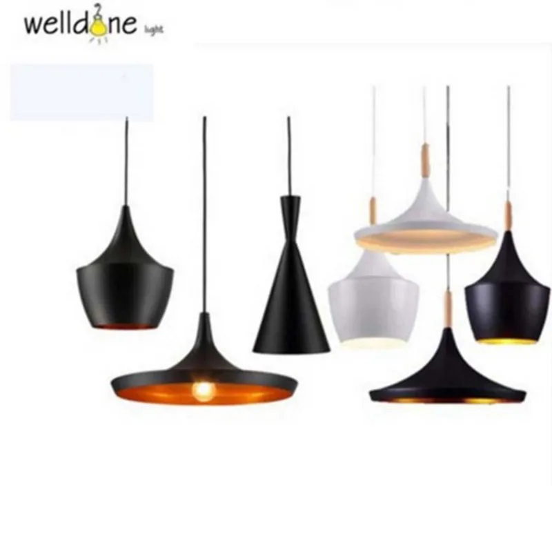 British Design Black White Copper shade Beat Tall fat wide pendant lamp