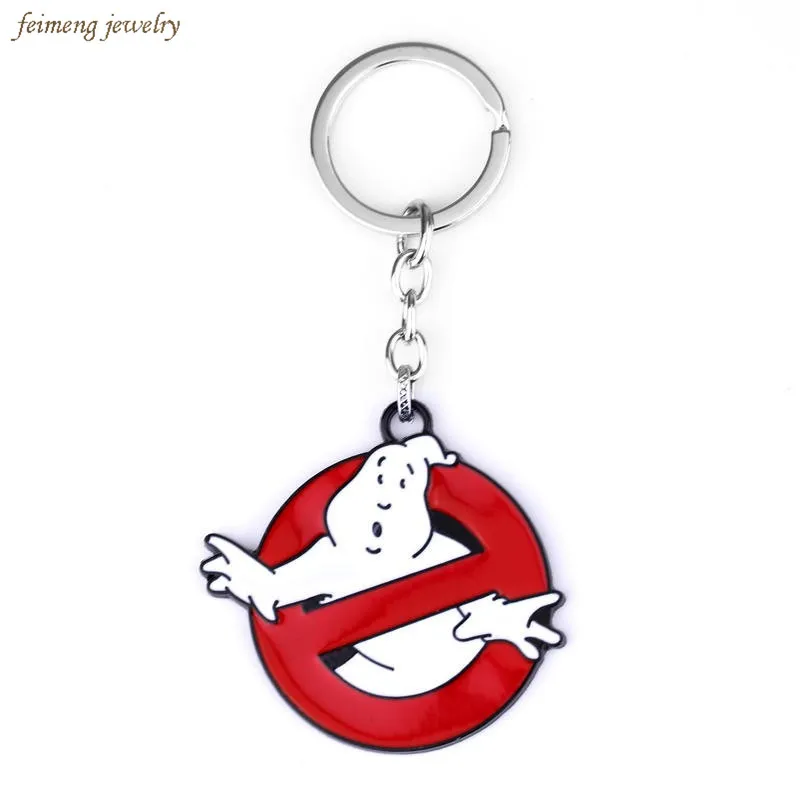 

Movie Ghostbusters Cartoon Character Pendant Key Chain Ghostbusters Metal Alloy Key Fob Red Key Ring For Women And Men