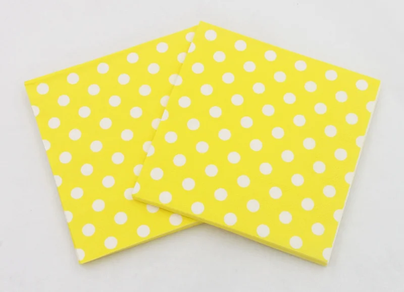 [RainLoong] бумажные салфетки в горошек декупаж печатные напитки события и салфетки из ткани для вечеринок украшения салфетки - Цвет: yellow
