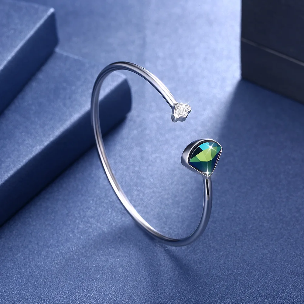 925 sterling silver bracelet uses the Austriacrystal hand ornament for women minimalist wind geometric bracelet Fine Jewelry