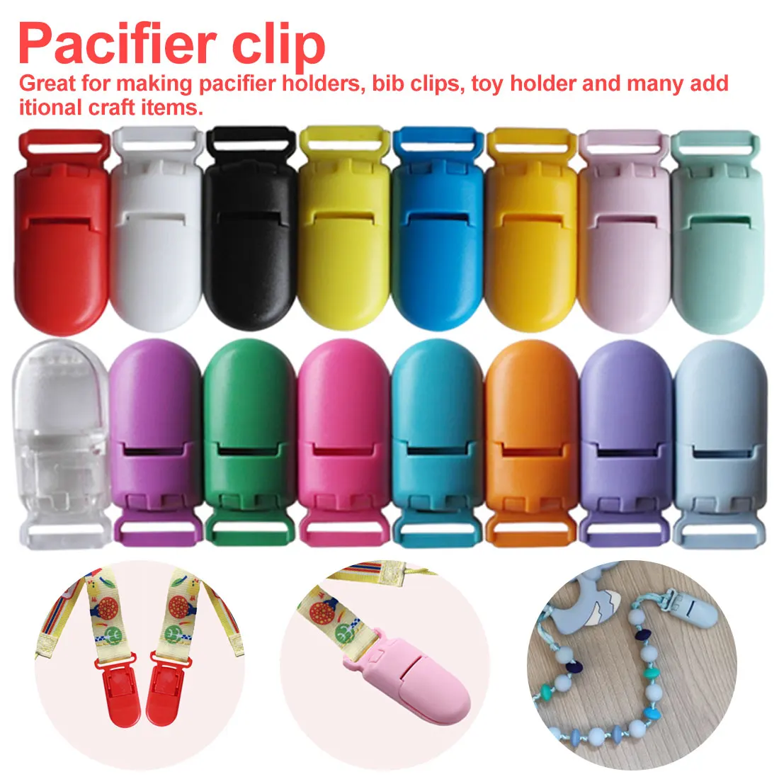 

5Pcs Color Plastic Baby Pacifier Clip Saliva Towel Clip Duckbill Clip D-Clip Baby Teether Accessories Badge Clips Bib Holders