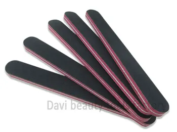

500pcs/lot straight black sandpaper Nail file 100/180 80/80 grit red sponge emery board nail tools FREE SHIPPING #SC0312-04