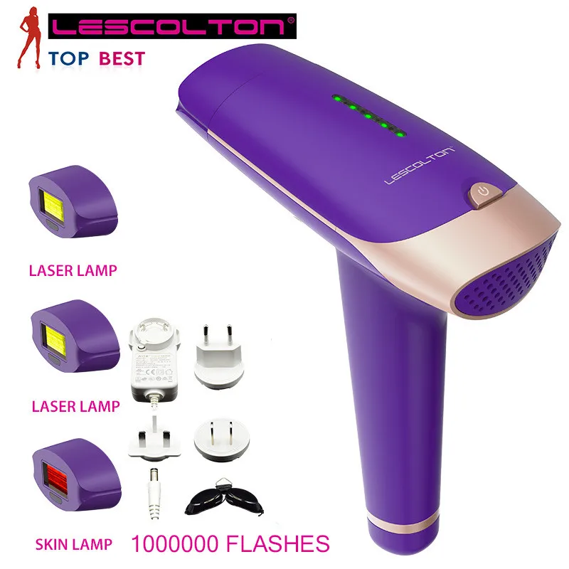 IPL лазерный эпилятор для удаления волос, лазерный эпилятор для лица, тела, подмышек, бикини, ног, подмышек - Цвет: Four lamp purple