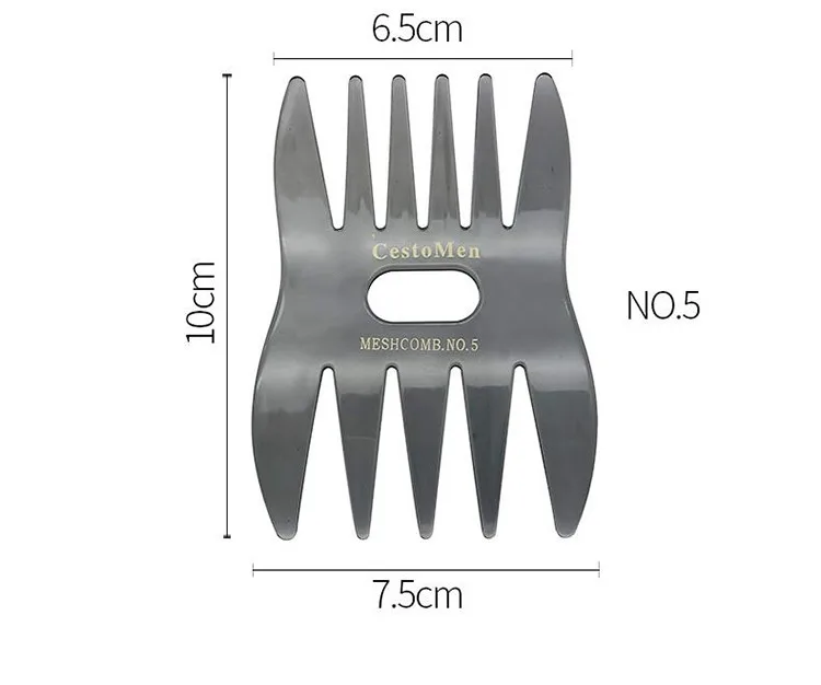 Cesto, Мужская ручка, рукоятка, большой зуб, для распутывания, вьющиеся волосы, расческа для задней головы, для укладки бороды, масло, расческа для мужчин, парикмахерская расческа с широкими зубами