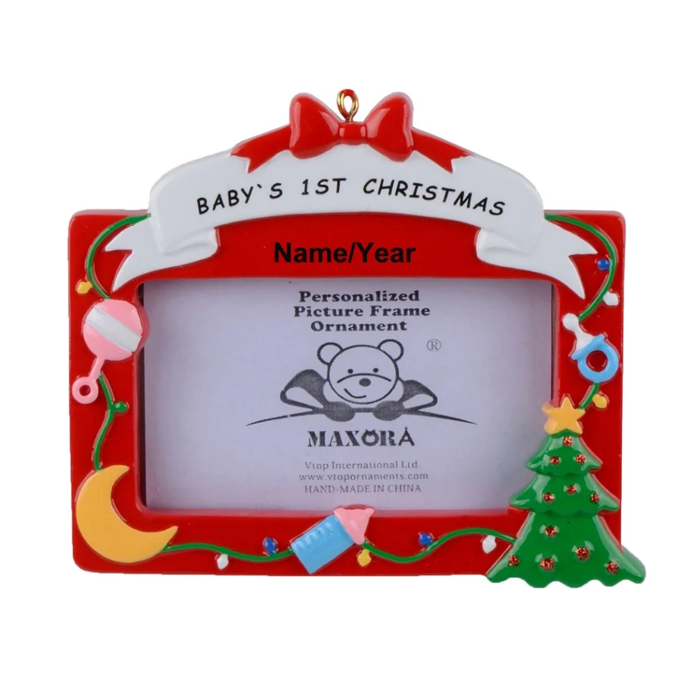 Wholesale Resin Baby First Picture Frame Christmas ornaments Personalized Gifts For Baby, Home Decor, Christmas celebration