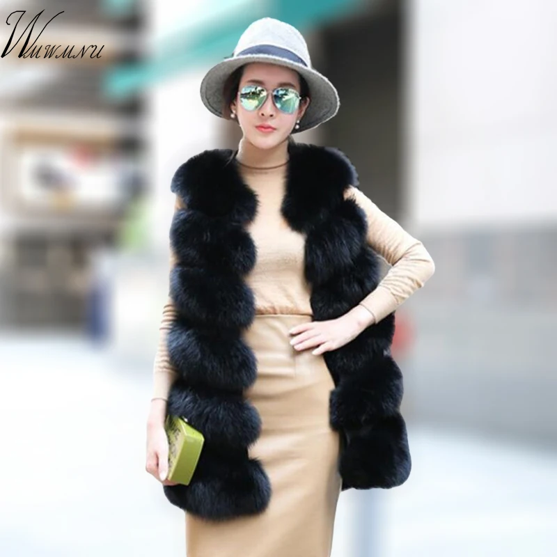 Fashion faux fur vest coat Women Casual street wear Fox Fur Jacket Waistcoat Chic Plus size 3XL Sleeveless teddy coat feamle 1