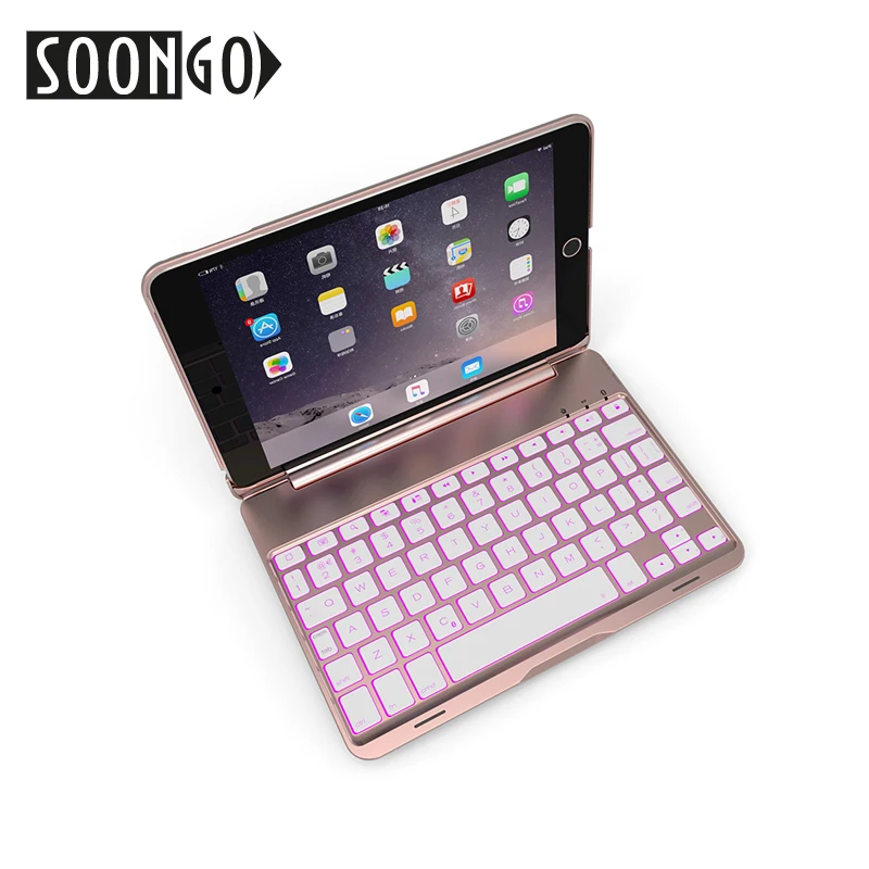 Polegada sem Fio Capa para Ipad Teclado para Apple Soongo Bluetooth Teclado Clamshell Retroiluminado Ipad Tablet 7.9 Mini4
