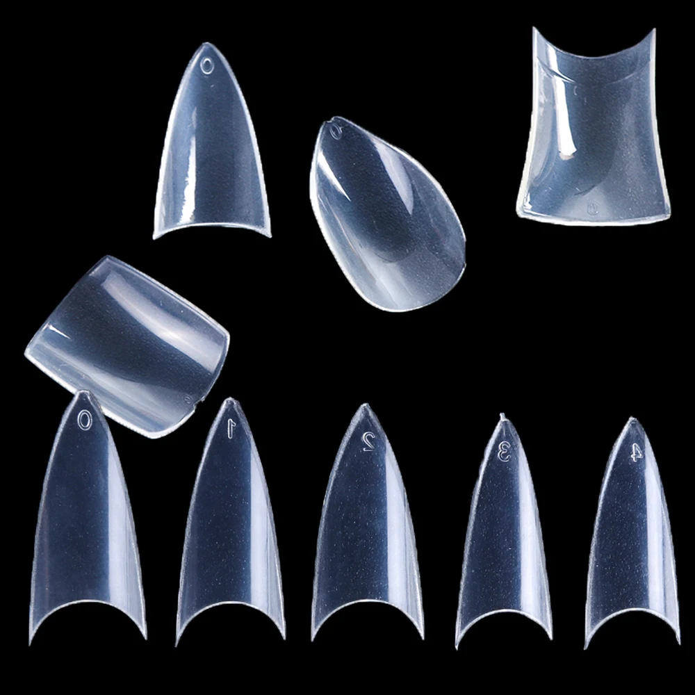

500pcs Fake Nails French Foot False Nail Polish Display Tips Clear Acrylic Full Half Coverage Natural Decor Manicure Tools BE871