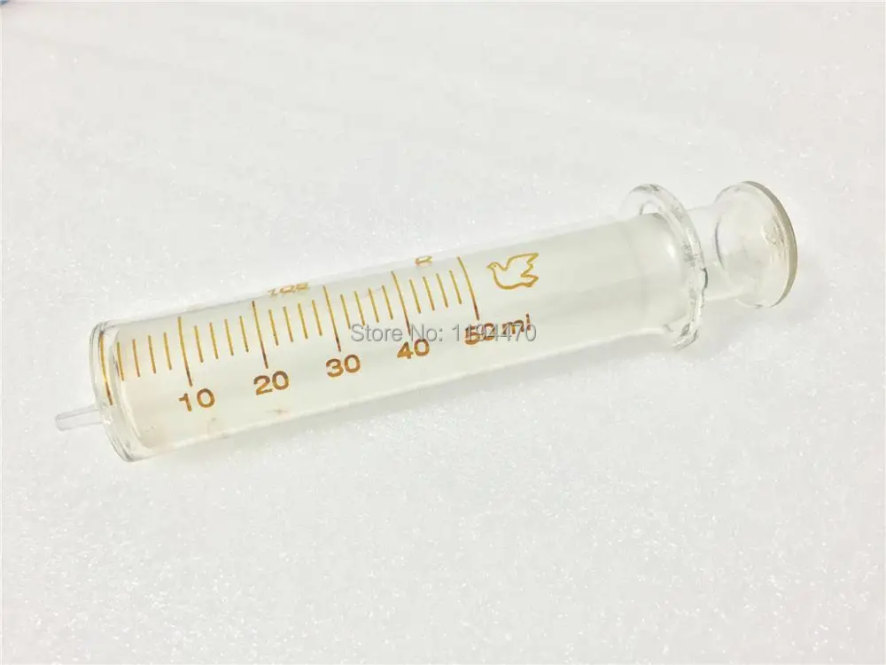 1pcs/Lot 50ml Glass Syringe Injector Lab Glassware Samplerin