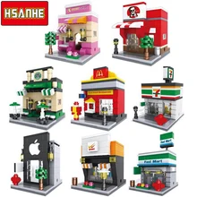 HSANHE Mini Micro Street Building Blocks Educational font b Toys b font Compatible With Legoe Blocks