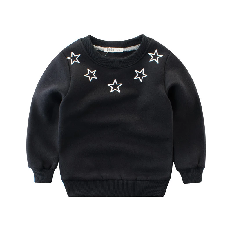 27Kids Baby Boys Girls Autumn Winter Black Sweatshirts Clothes Toddler Kids Children Cotton