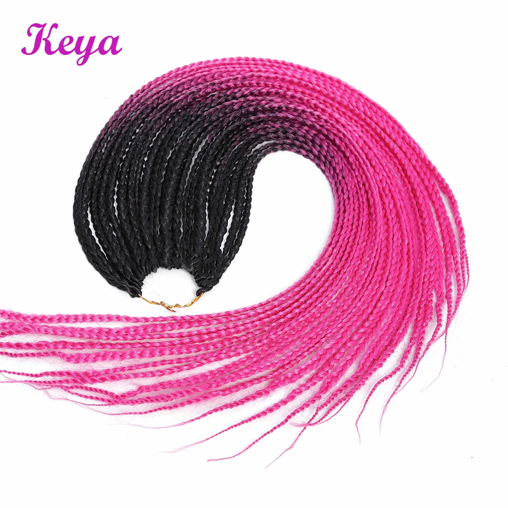 Омбре розовый плетение Парик Косы 24 пряди синтетические пряди крючком волосы для наращивания 24 дюйма термостойкие волокна плетение волос