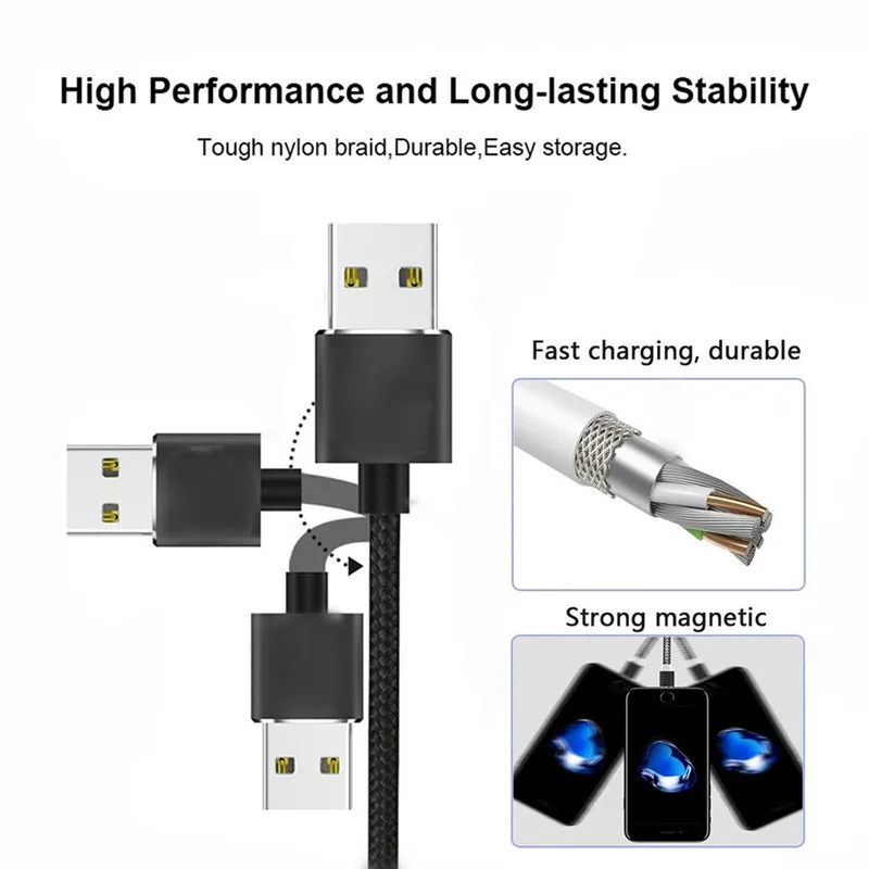 Micro USB C зарядное устройство разъем для Xiaomi huawei samsung iphone 6 7 8 plus XS MAX XR X 5 5S 5C SE sony zte htc LG Nokia Магнитный кабель