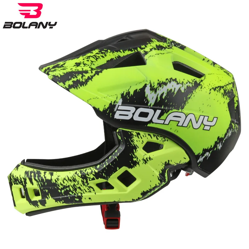 BOLANY Bike Full Face Helmet Children Safety Riding Skateboard Helmet