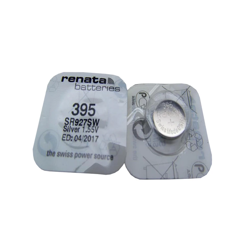 Часы RENATA с оксидом серебра 2 шт. 395 SR927SW 927 1 55 в 100% аккумулятор Renata 927|927 batteries|silver