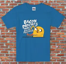 Haciendo Bacon tortitas tiempo de aventura Jake inspirado T camiseta S M L XL 2XLCartoon t camisa de los hombres de moda Unisex camiseta envío gratis(China)