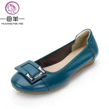 New Arrive Autumn Women Shoes Genuine Leather Flat Shoes Woman Round Toe Soft Casual Loafers Plus Size Fashion Women Flats