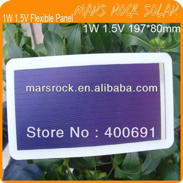 

1W 1.5V 197*80mm Flexible Solar PV Panel with Lightweight, Waterproof, Flexible, Good high Temperature and Low Light Performance