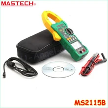 1 шт. MASTECH MS2115B Правда RMS Цифровой Клещи Мультиметр AC DC Напряжение Ток Ом Емкость Частота Тестер с USB