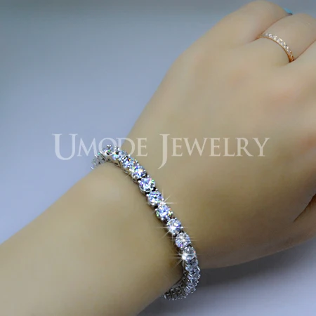 UMODE سحر AAA + جولة 0.5 قيراط مكعب زركونيا سوار للتنس للمرأة Pulseira الكلاسيكية مجوهرات الزفاف سوار حريمي UB0021